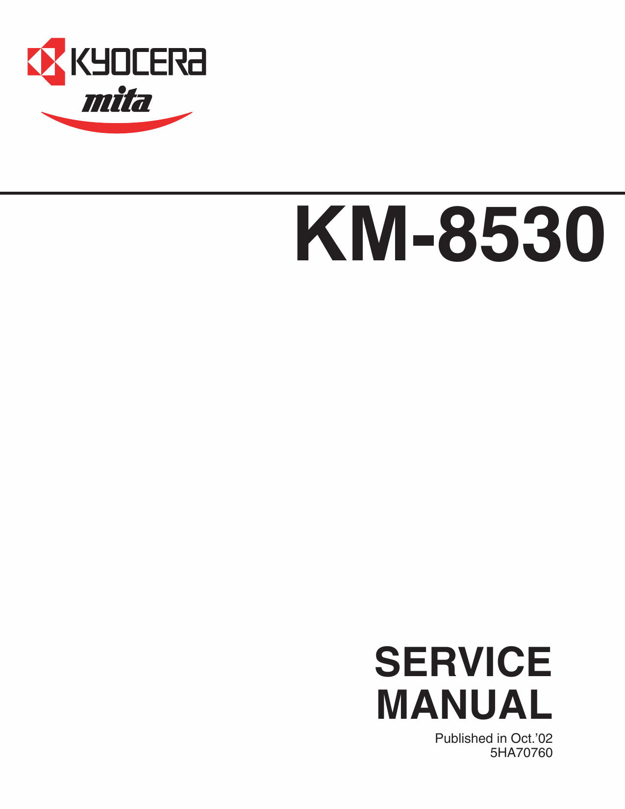 KYOCERA Copier KM-8530 Parts and Service Manual-1